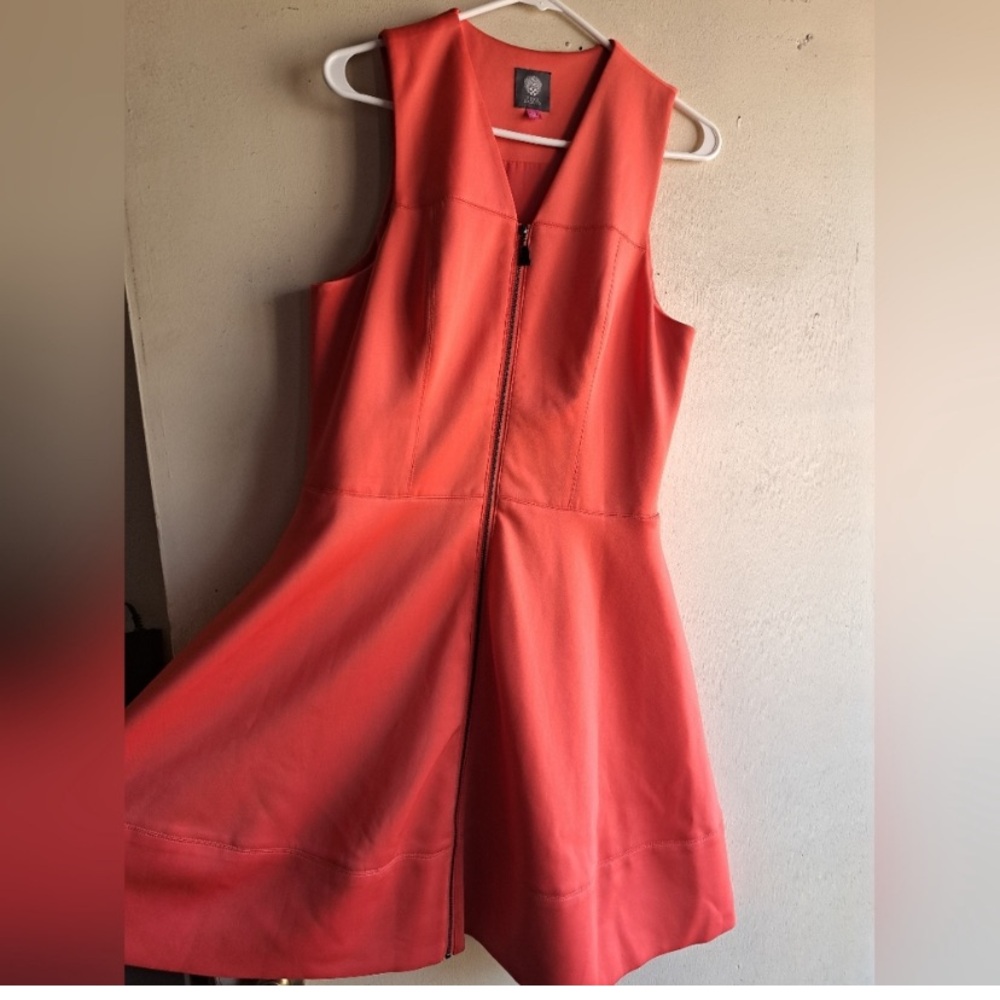 Vince Bold Orange Zip-Up Dress